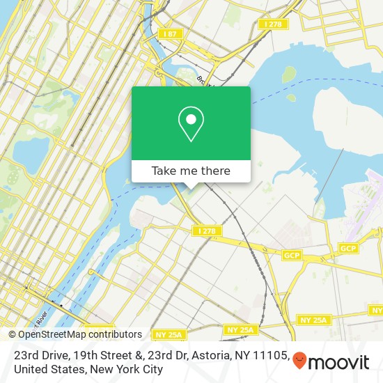 Mapa de 23rd Drive, 19th Street &, 23rd Dr, Astoria, NY 11105, United States