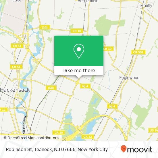 Mapa de Robinson St, Teaneck, NJ 07666