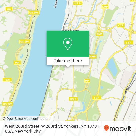 West 263rd Street, W 263rd St, Yonkers, NY 10701, USA map