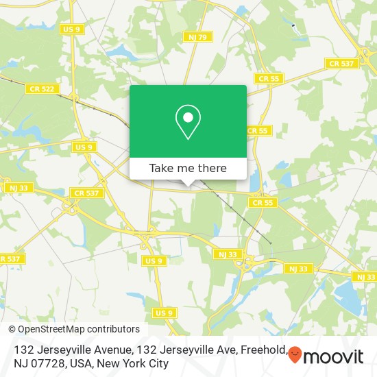 132 Jerseyville Avenue, 132 Jerseyville Ave, Freehold, NJ 07728, USA map