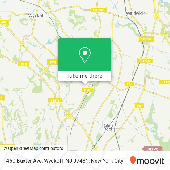 Mapa de 450 Baxter Ave, Wyckoff, NJ 07481