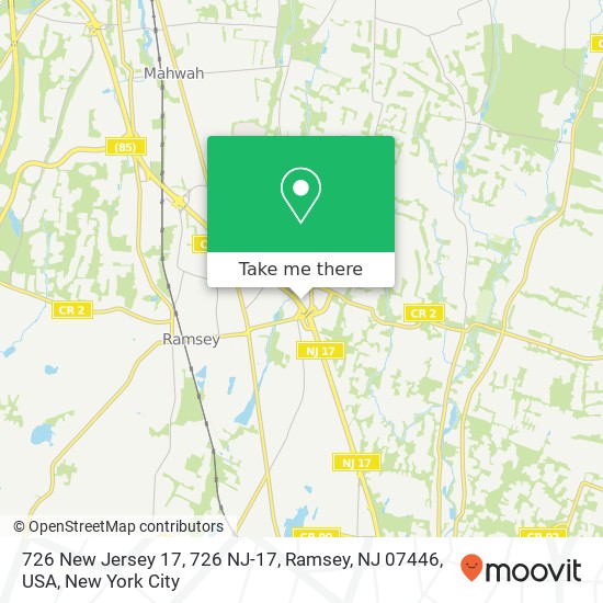 726 New Jersey 17, 726 NJ-17, Ramsey, NJ 07446, USA map