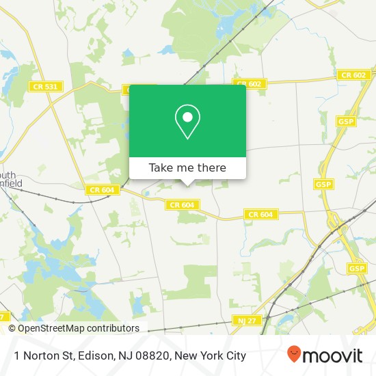 Mapa de 1 Norton St, Edison, NJ 08820