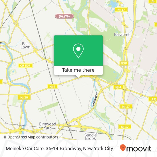 Mapa de Meineke Car Care, 36-14 Broadway