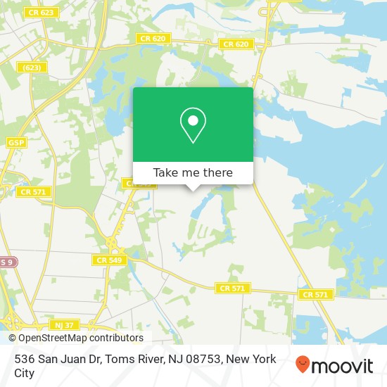 536 San Juan Dr, Toms River, NJ 08753 map