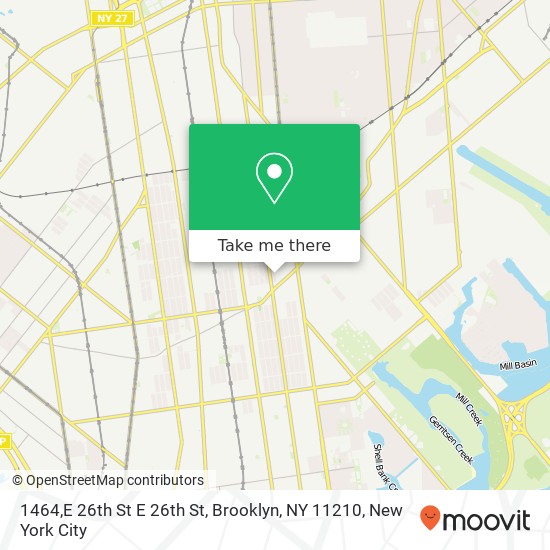 Mapa de 1464,E 26th St E 26th St, Brooklyn, NY 11210