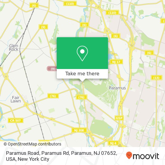 Mapa de Paramus Road, Paramus Rd, Paramus, NJ 07652, USA
