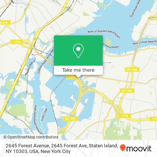Mapa de 2645 Forest Avenue, 2645 Forest Ave, Staten Island, NY 10303, USA