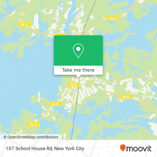 Mapa de 107 School House Rd, Cape May Court House, NJ 08210