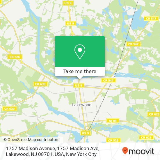 1757 Madison Avenue, 1757 Madison Ave, Lakewood, NJ 08701, USA map