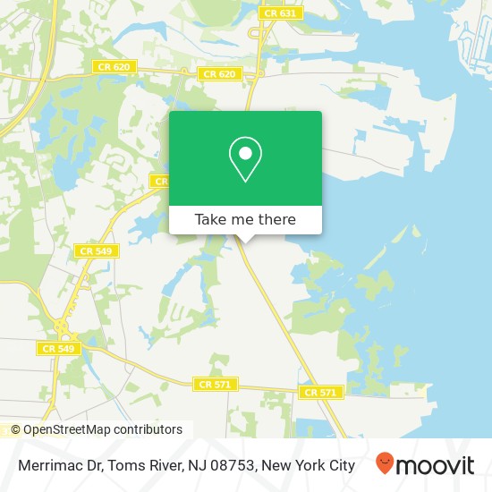 Merrimac Dr, Toms River, NJ 08753 map