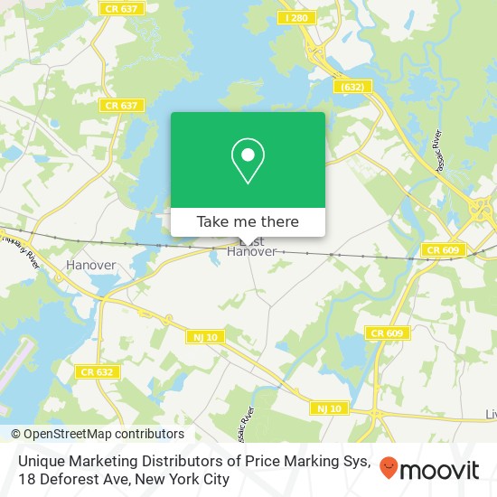 Mapa de Unique Marketing Distributors of Price Marking Sys, 18 Deforest Ave