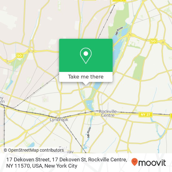 Mapa de 17 Dekoven Street, 17 Dekoven St, Rockville Centre, NY 11570, USA