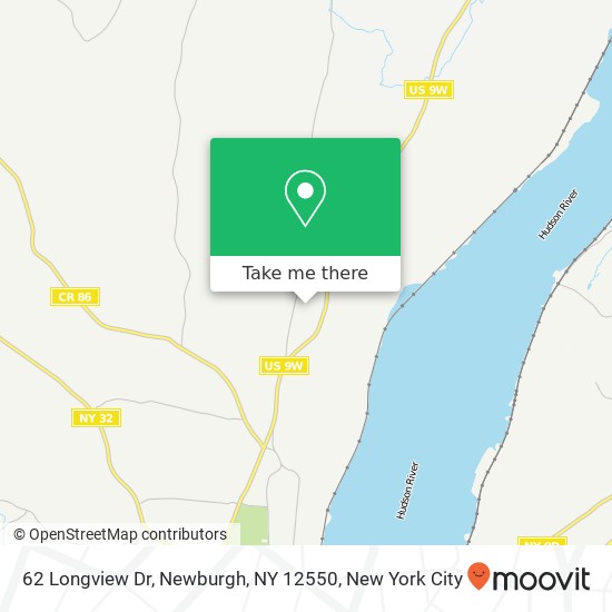 Mapa de 62 Longview Dr, Newburgh, NY 12550