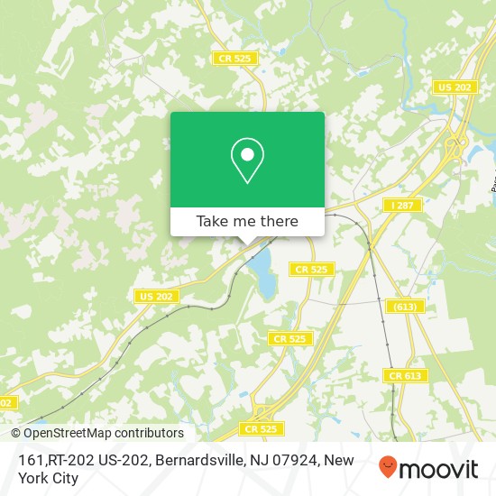 Mapa de 161,RT-202 US-202, Bernardsville, NJ 07924