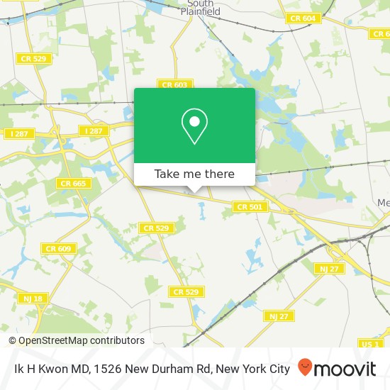 Ik H Kwon MD, 1526 New Durham Rd map