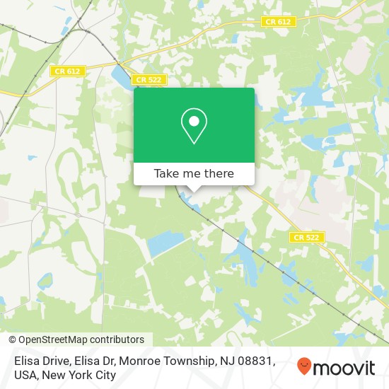 Mapa de Elisa Drive, Elisa Dr, Monroe Township, NJ 08831, USA