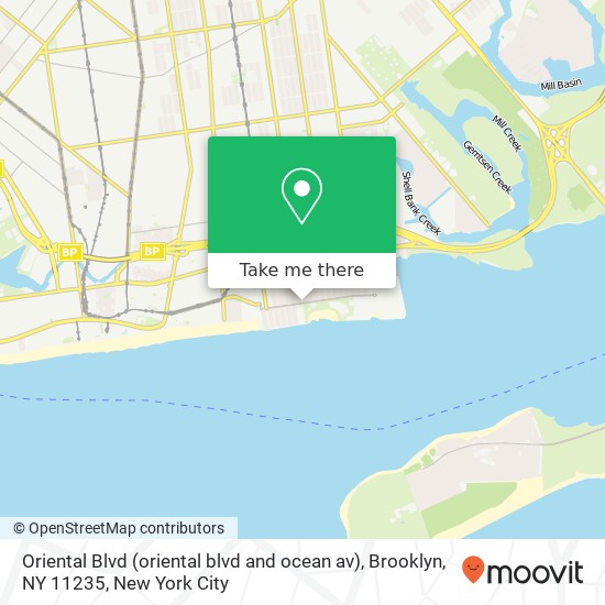 Mapa de Oriental Blvd (oriental blvd and ocean av), Brooklyn, NY 11235