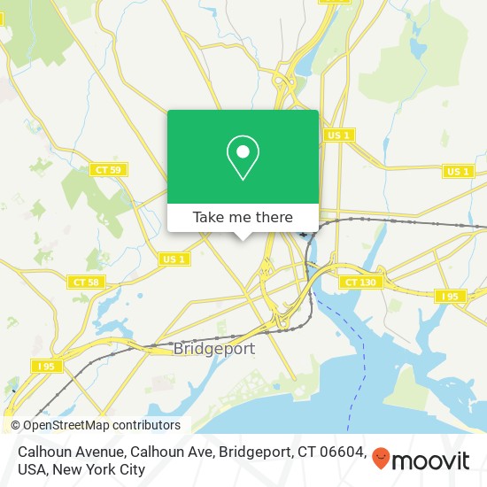 Calhoun Avenue, Calhoun Ave, Bridgeport, CT 06604, USA map