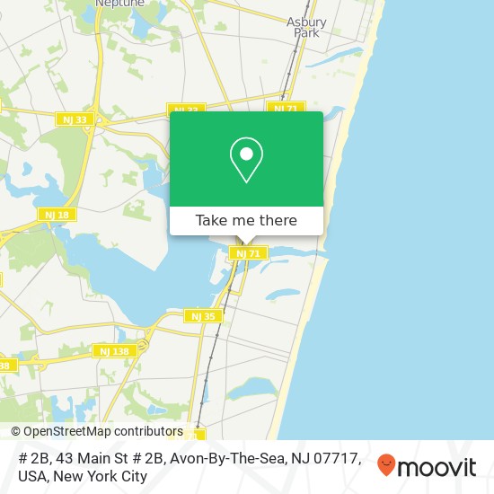 # 2B, 43 Main St # 2B, Avon-By-The-Sea, NJ 07717, USA map