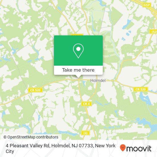 Mapa de 4 Pleasant Valley Rd, Holmdel, NJ 07733