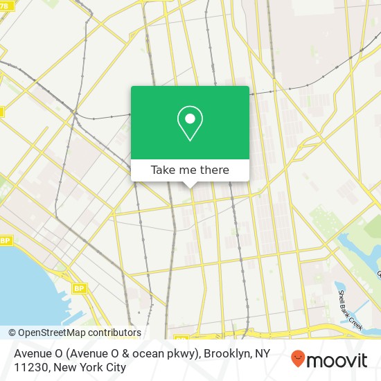 Mapa de Avenue O (Avenue O & ocean pkwy), Brooklyn, NY 11230