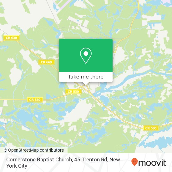 Mapa de Cornerstone Baptist Church, 45 Trenton Rd