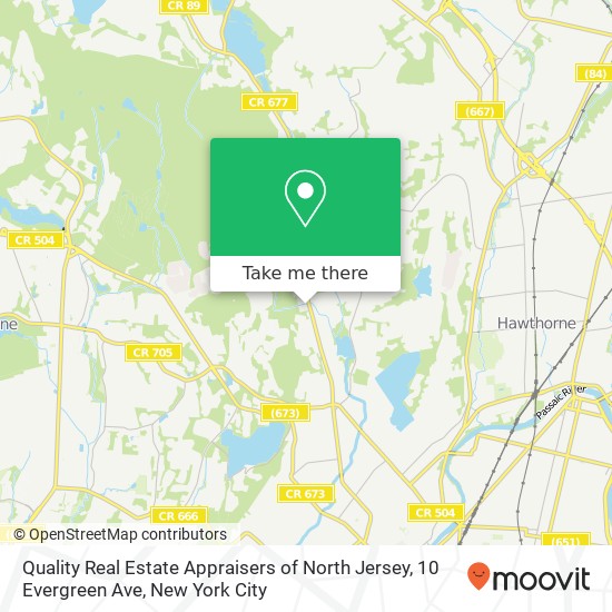 Quality Real Estate Appraisers of North Jersey, 10 Evergreen Ave map