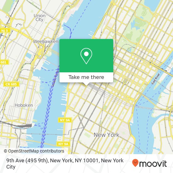 Mapa de 9th Ave (495 9th), New York, NY 10001