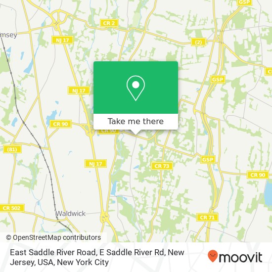 East Saddle River Road, E Saddle River Rd, New Jersey, USA map