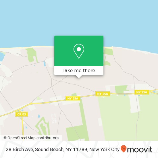 Mapa de 28 Birch Ave, Sound Beach, NY 11789