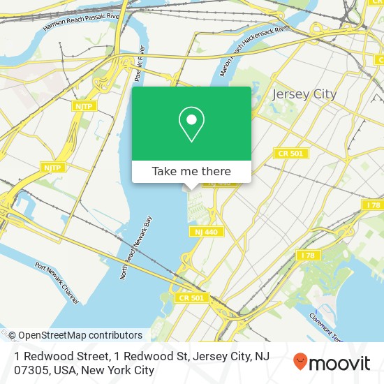 1 Redwood Street, 1 Redwood St, Jersey City, NJ 07305, USA map