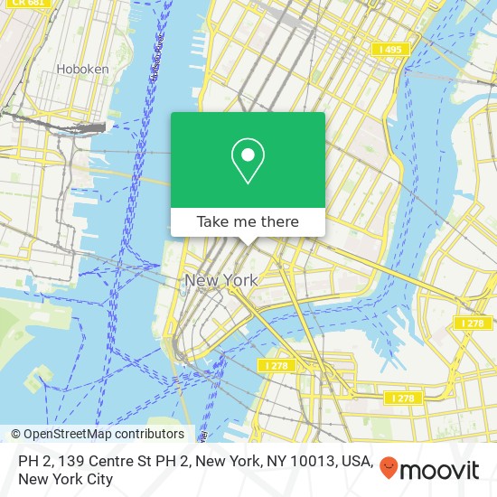 Mapa de PH 2, 139 Centre St PH 2, New York, NY 10013, USA