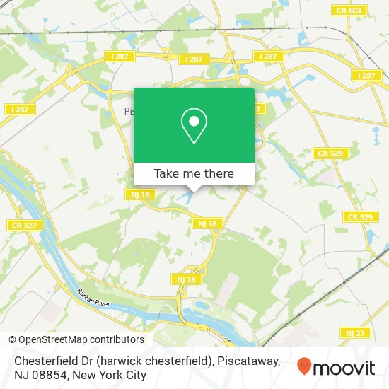 Mapa de Chesterfield Dr (harwick chesterfield), Piscataway, NJ 08854