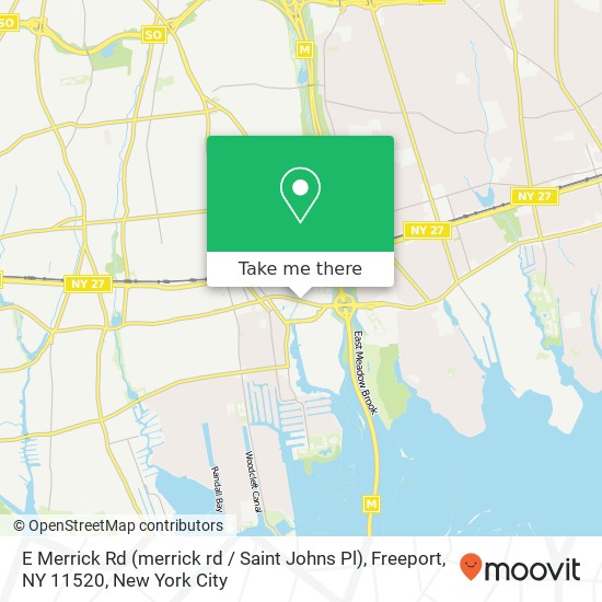 Mapa de E Merrick Rd (merrick rd / Saint Johns Pl), Freeport, NY 11520