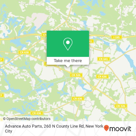Advance Auto Parts, 260 N County Line Rd map