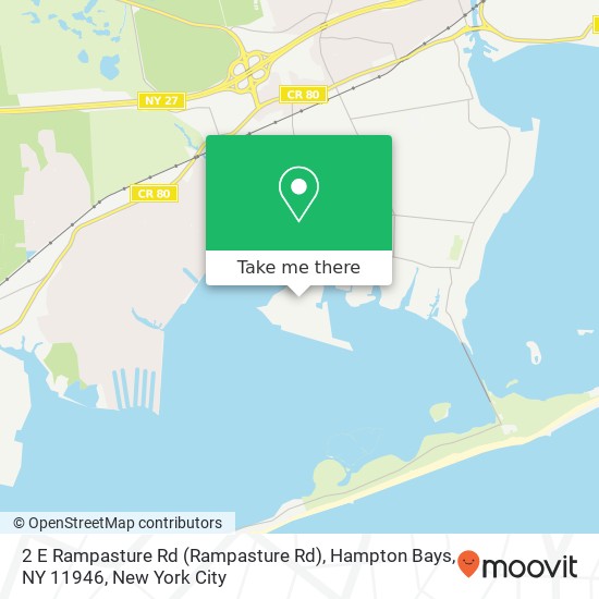 Mapa de 2 E Rampasture Rd (Rampasture Rd), Hampton Bays, NY 11946