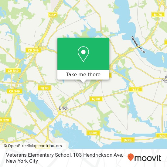 Mapa de Veterans Elementary School, 103 Hendrickson Ave