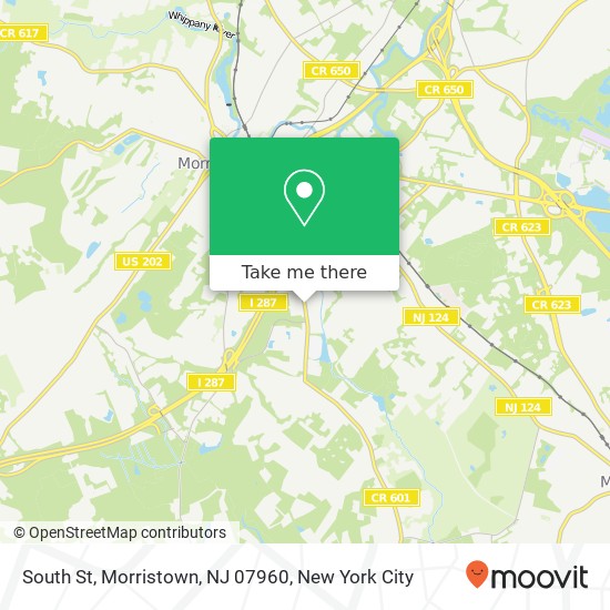 Mapa de South St, Morristown, NJ 07960