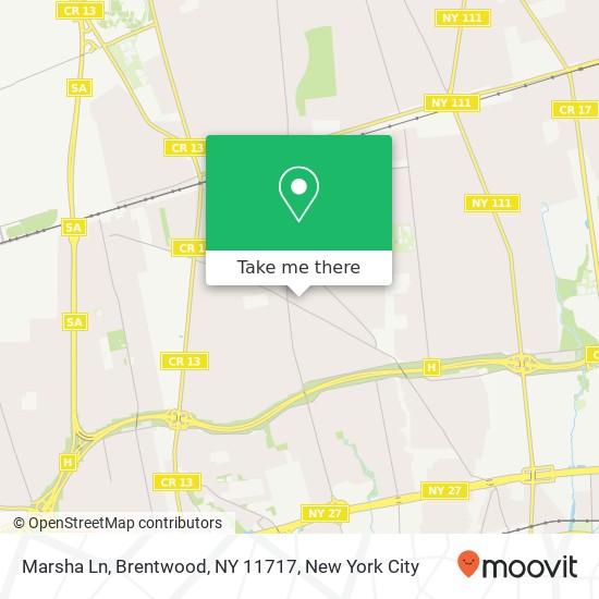 Mapa de Marsha Ln, Brentwood, NY 11717