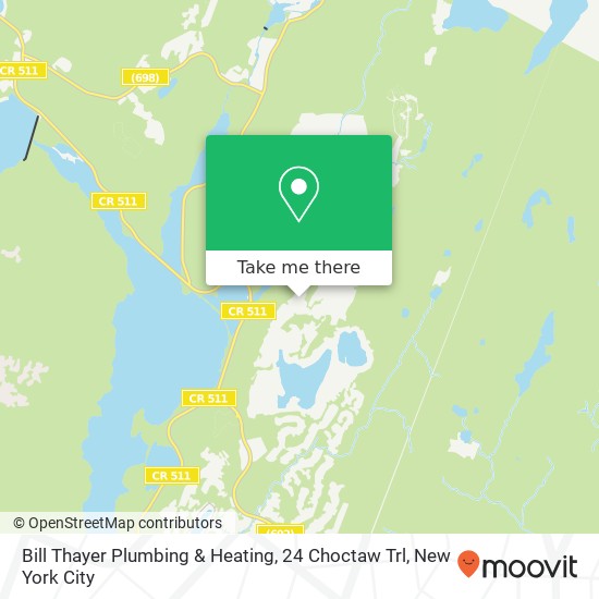 Mapa de Bill Thayer Plumbing & Heating, 24 Choctaw Trl