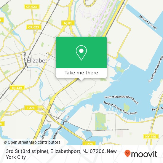 Mapa de 3rd St (3rd st pine), Elizabethport, NJ 07206
