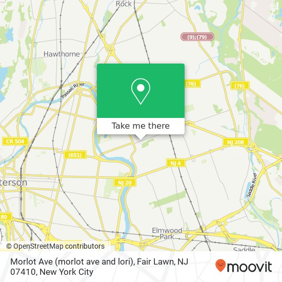 Mapa de Morlot Ave (morlot ave and lori), Fair Lawn, NJ 07410