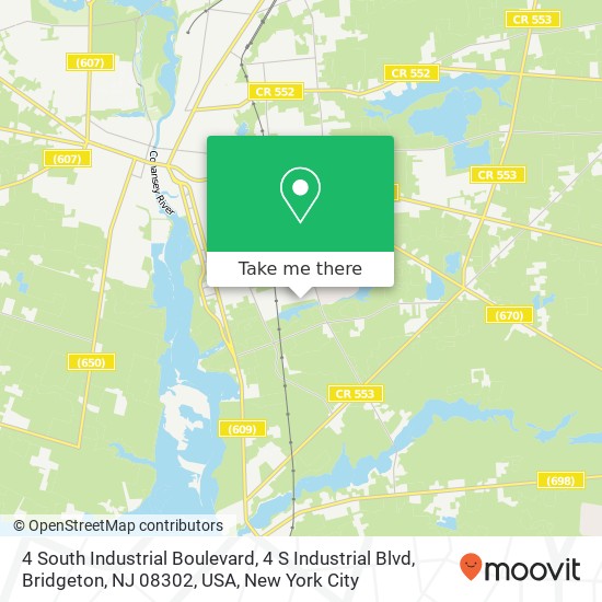 Mapa de 4 South Industrial Boulevard, 4 S Industrial Blvd, Bridgeton, NJ 08302, USA