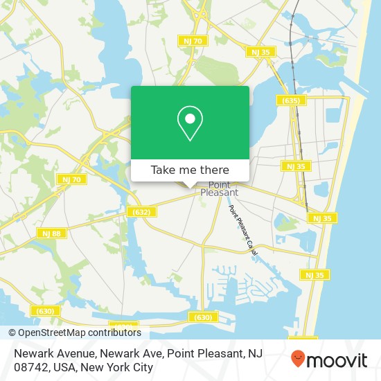 Mapa de Newark Avenue, Newark Ave, Point Pleasant, NJ 08742, USA