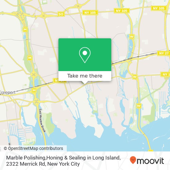 Mapa de Marble Polishing,Honing & Sealing in Long Island, 2322 Merrick Rd