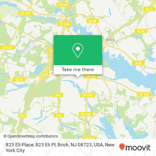 823 Eli Place, 823 Eli Pl, Brick, NJ 08723, USA map