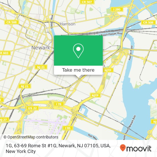 Mapa de 1G, 63-69 Rome St #1G, Newark, NJ 07105, USA