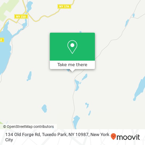 Mapa de 134 Old Forge Rd, Tuxedo Park, NY 10987