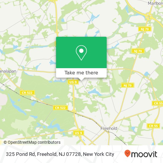 Mapa de 325 Pond Rd, Freehold, NJ 07728